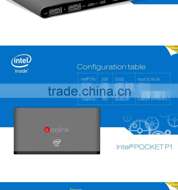 Slim design BT 4.0 desktop mini computer, low cost mini computer, Beelink Windows 8 micro pc