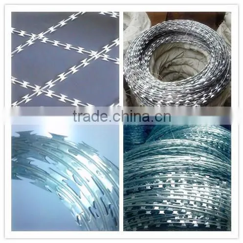 Cross Type Concertina Razor Barbed Wire