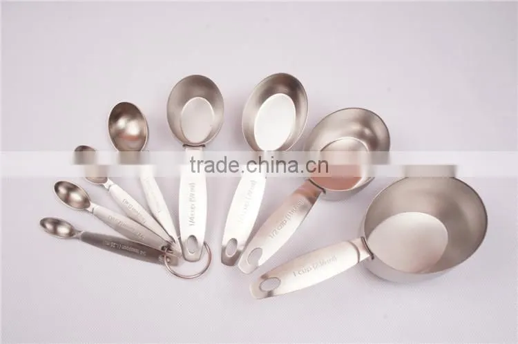 Stainless steel 8 piece measuring cup and spoon set