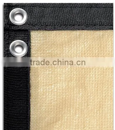 Tan Beige Fence Privacy Screen Windscreen Shade Fabric Mesh Tarp (Aluminum Grommets)