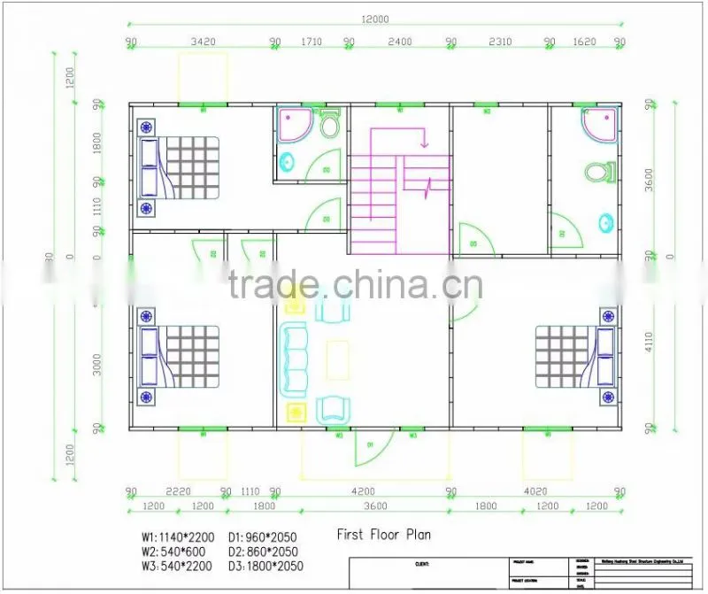2016 Hot Sale Excellent Level A1 Fireproof and Fast Assembling Double Floor PreBuilt House, Two Weeks FInished Assembling
