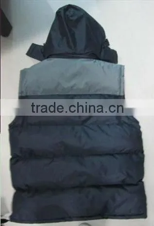 2013 new mens fashion padding vests with hood