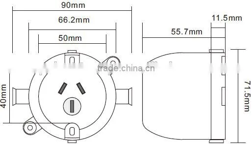 3 Pin Single Surface Socket