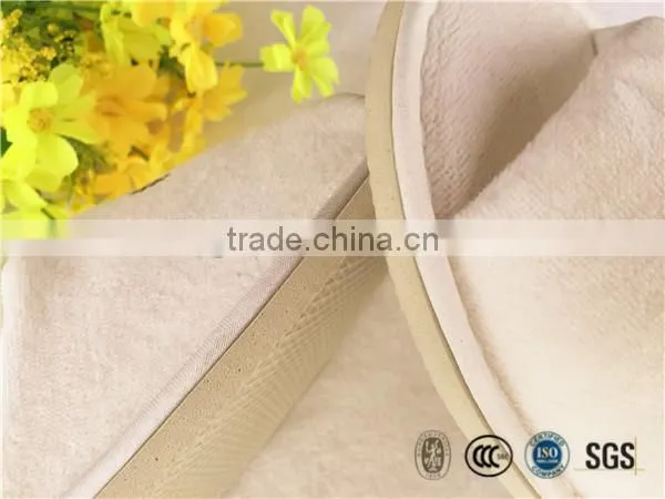 New design open toe poly velour slipper with offset printing logo