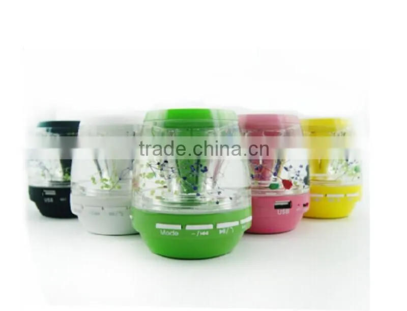 New arrivel built in colorful LED light Wireless 3.0 Bluetooth Liquid Speaker with card slot