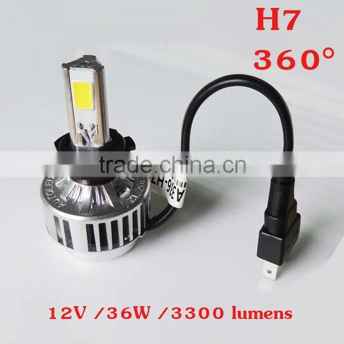 360 degrees 3 face H4 H7 H8 H9 H10 H11 H13 9005 9006 72w led headlight 6600lm led headlight high power led headlights h7