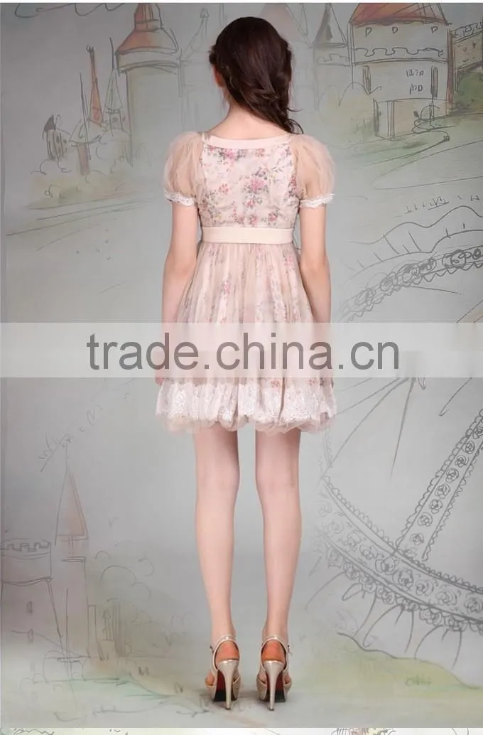 2015 High Quality Floral Printed Alibaba Dresses Fashion