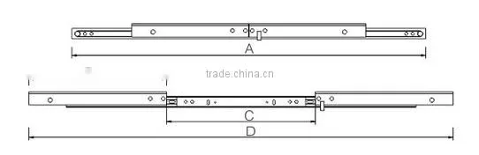 Light-duty Synchronous Opening Ball Bearing Table Slide(extension table mechanism)