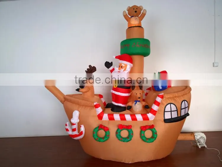 DJ-XT-16 Golden Christmas Inflatable Santa Claus Corsair Outdoor Garden Decoration