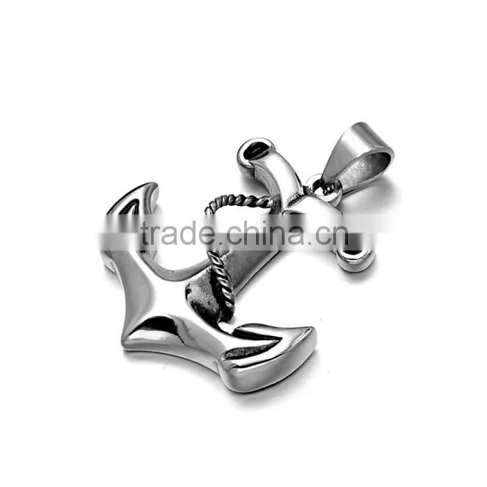 Vintage punk style jewelry JCN0324 stainless steel anchor necklace pendant