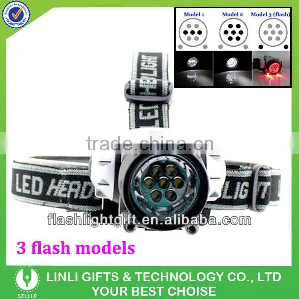 7 Led Llight Plastic Head Lamp