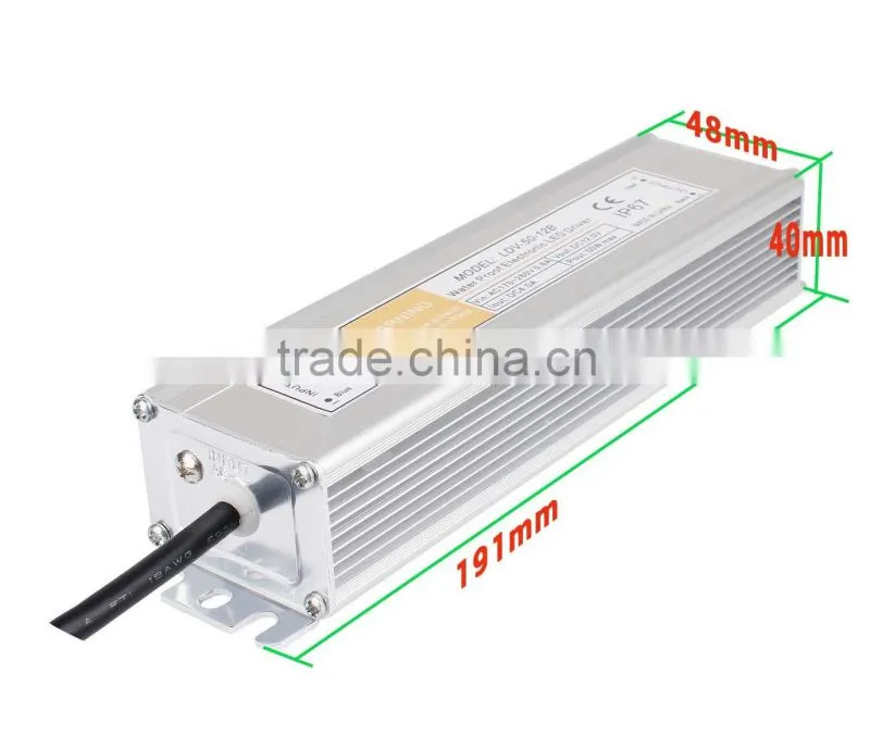UL Rated Input 220V/230V Waterproof for LED lamp LDV-50-12 50W 12V LED driver