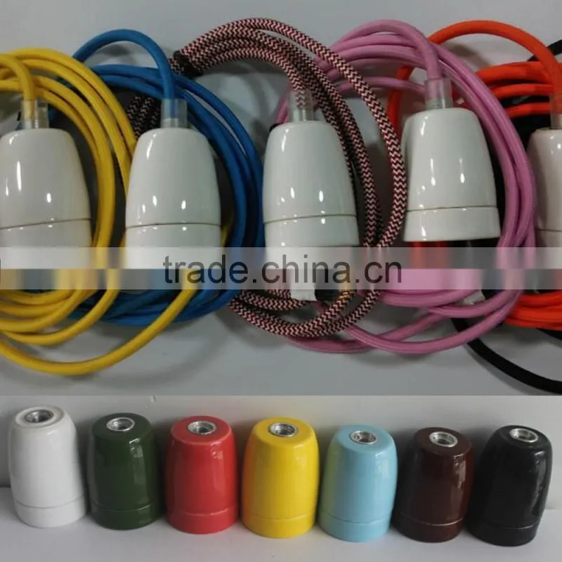E27 Colorful Porcelain Socket for Pendant Light Lamp Parts