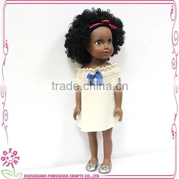 China good price plastic vinyl African girl dolls 18 inch with CE certificates