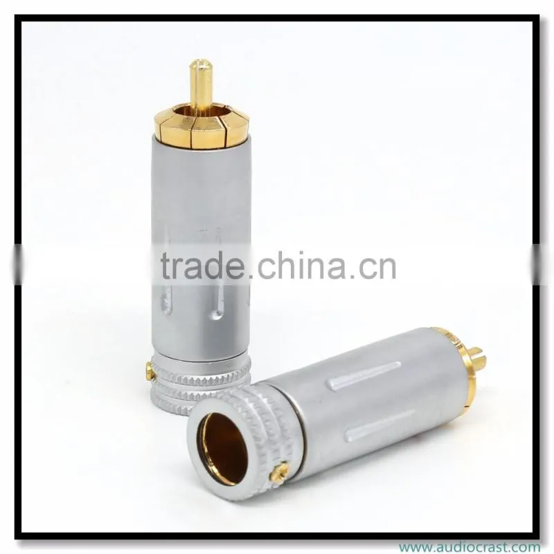 Audio Gade OEM Gold Plated Screw Locking RCA Audio Plug 10MM Cable RCA Connector