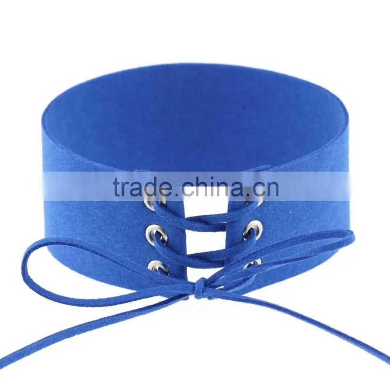 Woman man Punk Sexy Leather Wrap Choker Collar Leather Wrap