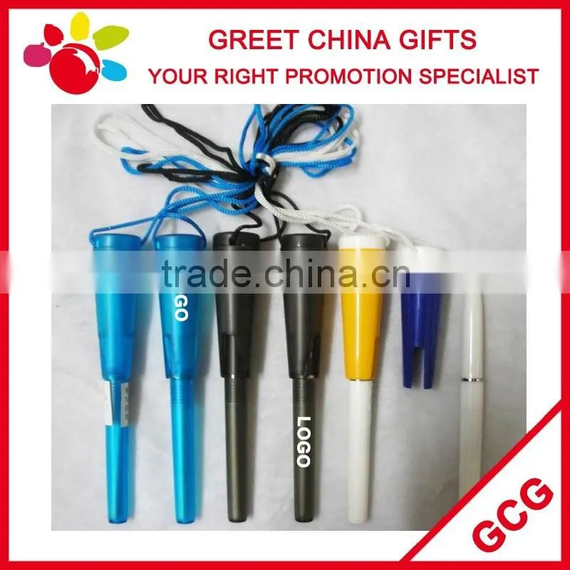 Promotional Customized Logo Click Wooden Bamboo Ball-Point Pen with Plastic Clasp