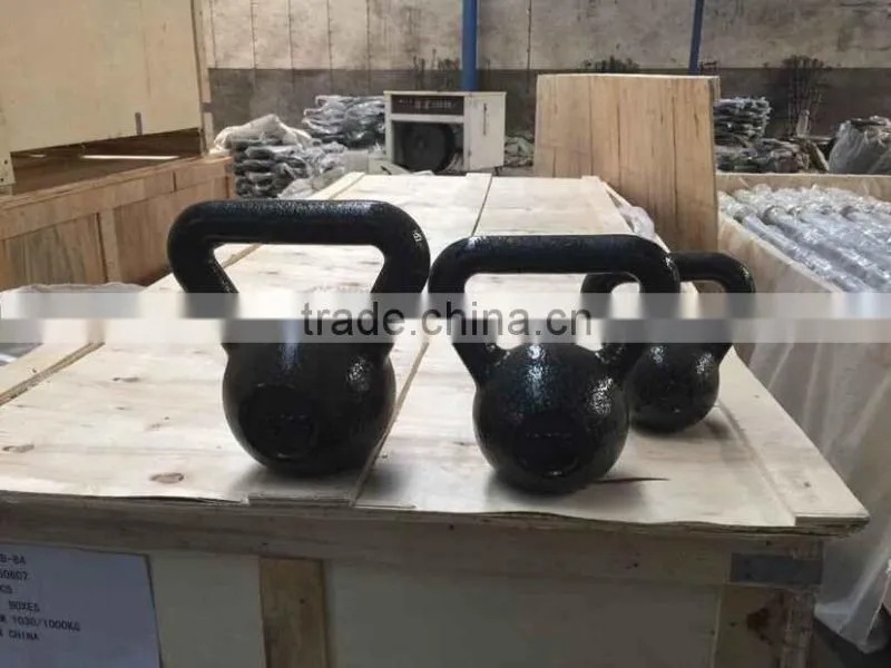 Cast iron Black painted kettlebell set supplier