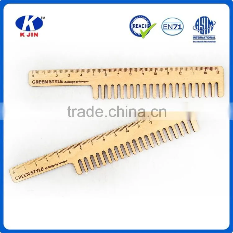 High quality wooden shaped straight ruler drawing stencil ruler for kids