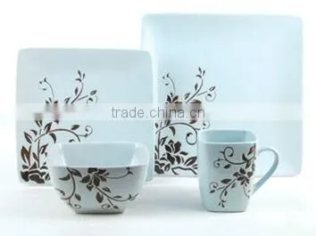 ceramic yellow square dinner set