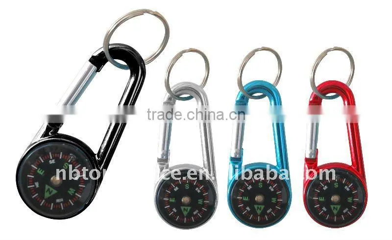 Mini Cheap Plastic Bike ABS Carabiner with Compass for promotion