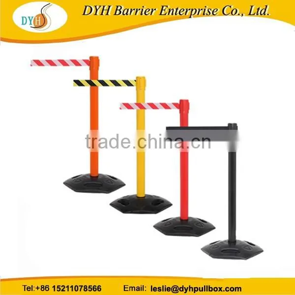 Factory queue system pole retractable stanchion with belt Rubber safety barrier