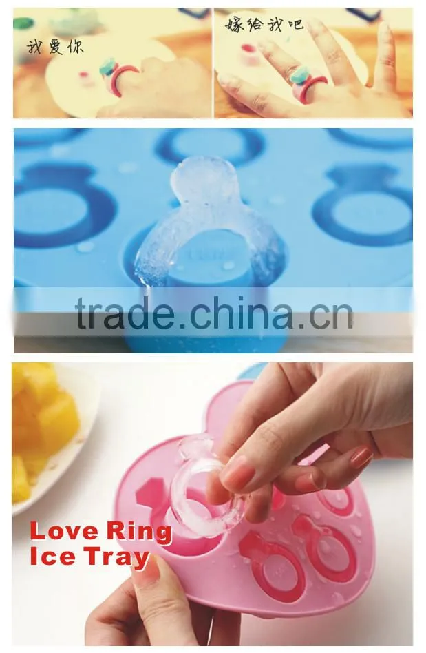 100% food grade wedding gift love diamond ring ice cube