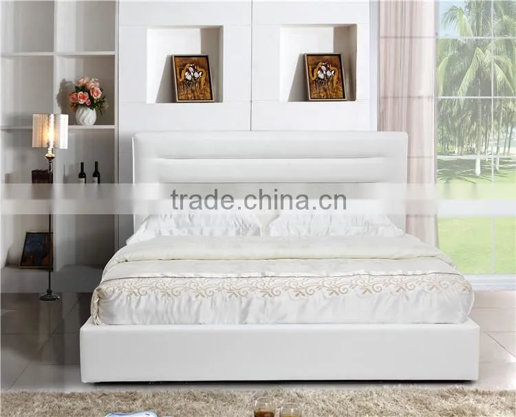 Leather Pu Faux gas lift Storage Bed