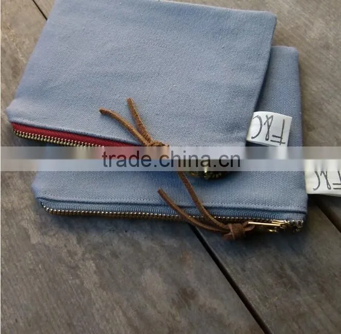 custom high quality canvas zipper pouch wholesale