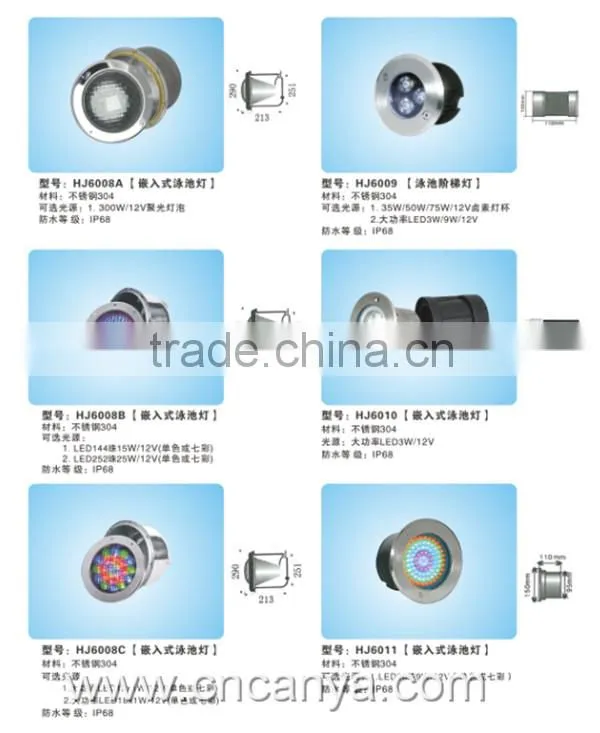 colorful led swimming pool light/water-proof underwater led pool light /swimming pool accessories