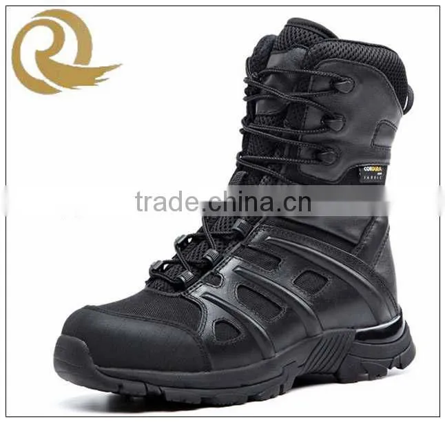 Genuine leather military dms combat boots with side zipper