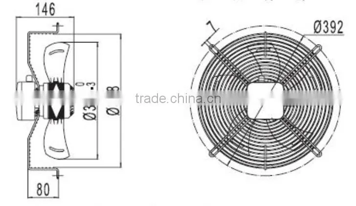 12.4 inch Equipment Industrial Extractor Fan 315mm