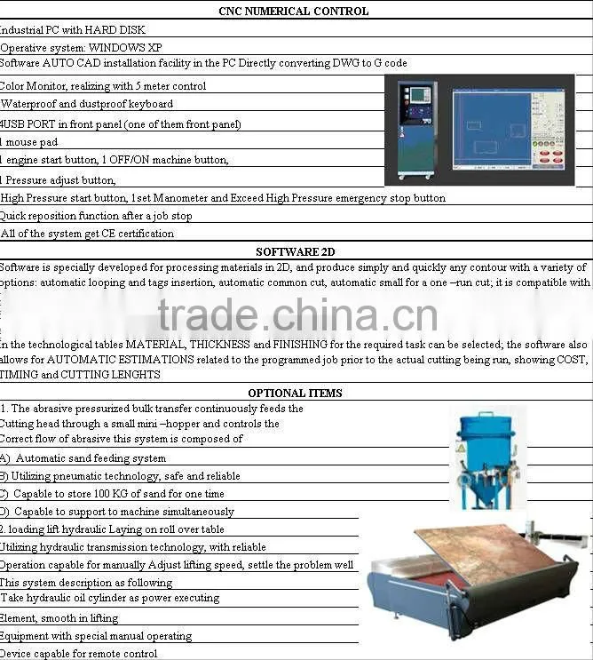Serve cnc water jet cutting machine price