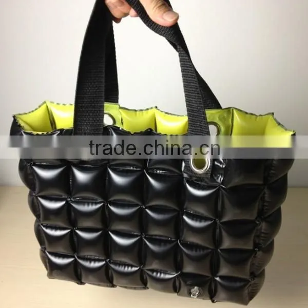 red inflatable PVC air bubble beach bag for beach leisure