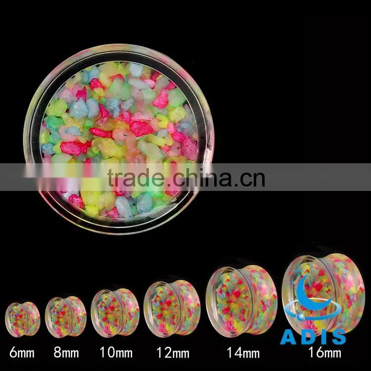 2016 latest body piercing jewelry design glass ear tunnel flesh tunnel for women