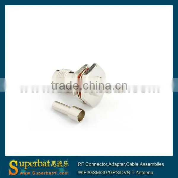 rp-tnc female connector Crimp Jack(Male Pin) bulkhead O-ring connector for RG174 RG316 LMR100 cable