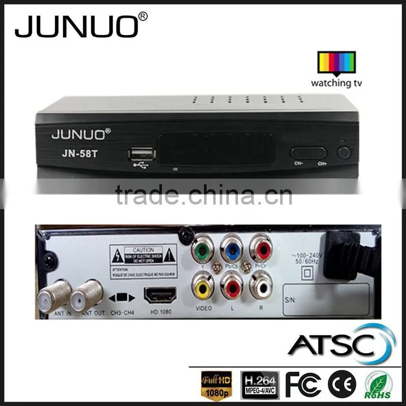 JUNUO china factory 2016 OEM new quality full hd strong tuner mstar USA tv decoder set top box ATSC