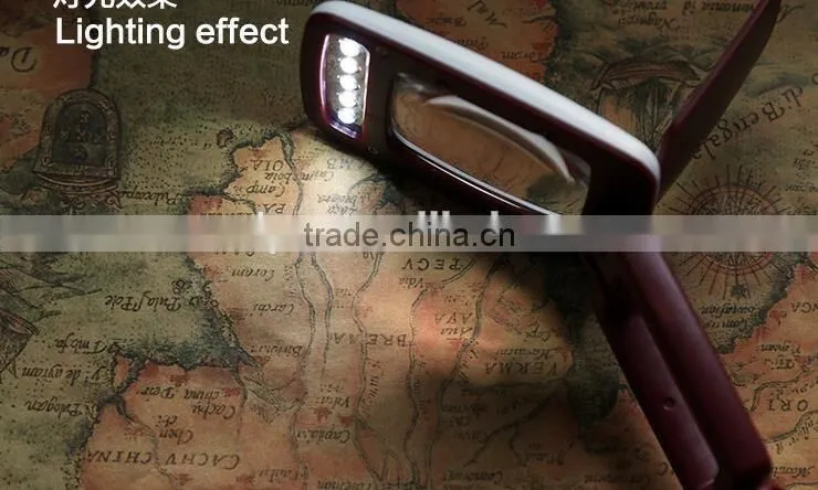 Click Me! 3X Times 9 LED lightsFolding handheld magnifier with acrylic lens