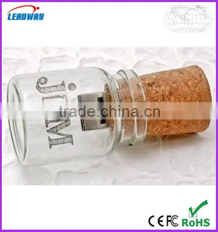 Could put anything you want inside bottle usb,best quality glass bottle usb flash stick,full capacity cork usb