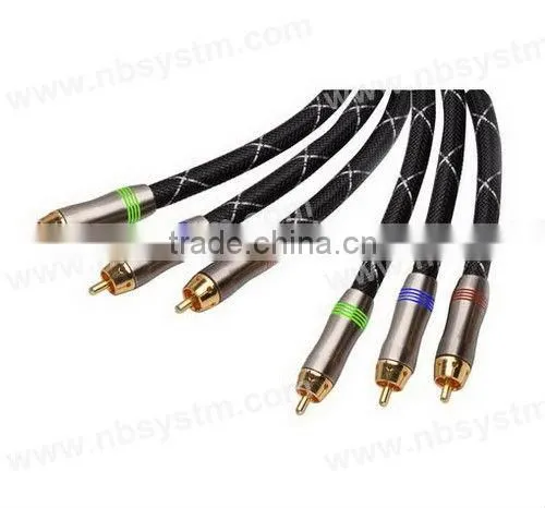 Assenbly Type RGB Component Cable 3xRCA Plug to 3xRCA Plug Red/Blue/Green