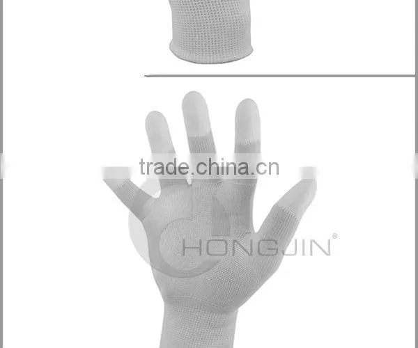 PU Coated Fingertips Antistatic Nylon Work Glove