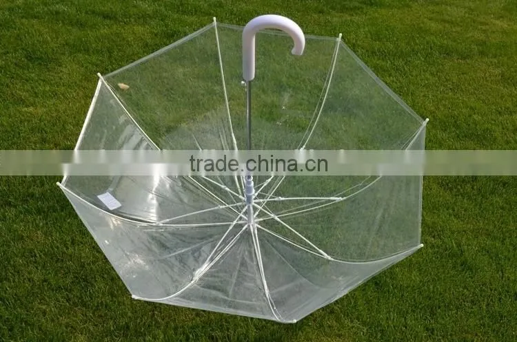 white bubble fiberglasss strengthened bell shape straight auto open umbrella