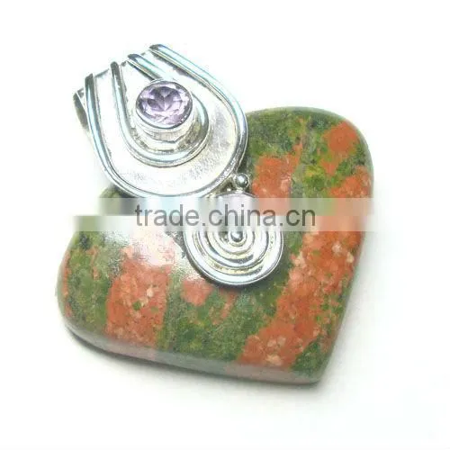 925 stamped sterling silver tibetan turquoise semi precious gemstone pendant