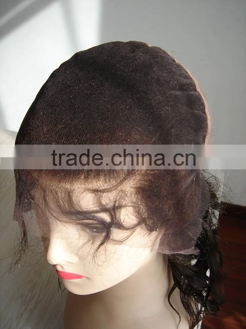 12 inch natural color curly virgin full lace wigs human hair