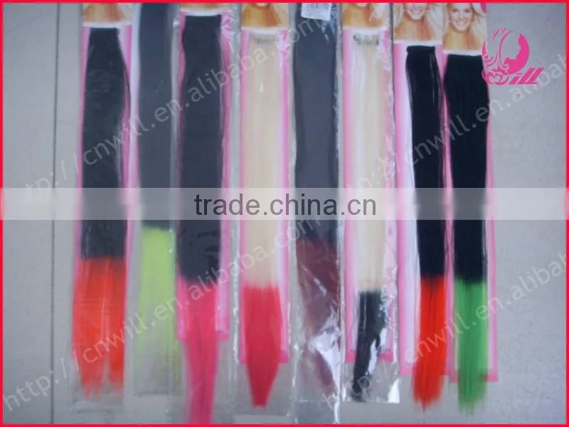 pretty three tone hair two tone hair extension rainbow clip in hair extension
