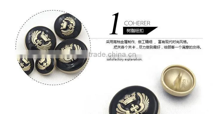 Overcoat button metal black button