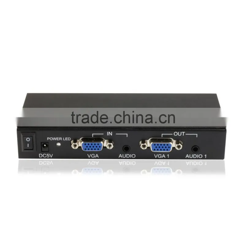 On promotion 4 port vga splitter with audio output and power adapter