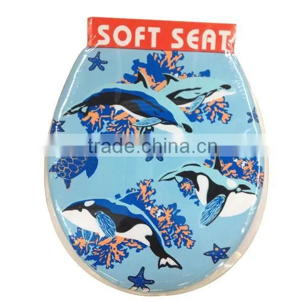 european Size colorful seaworld Printing toilet seat cover