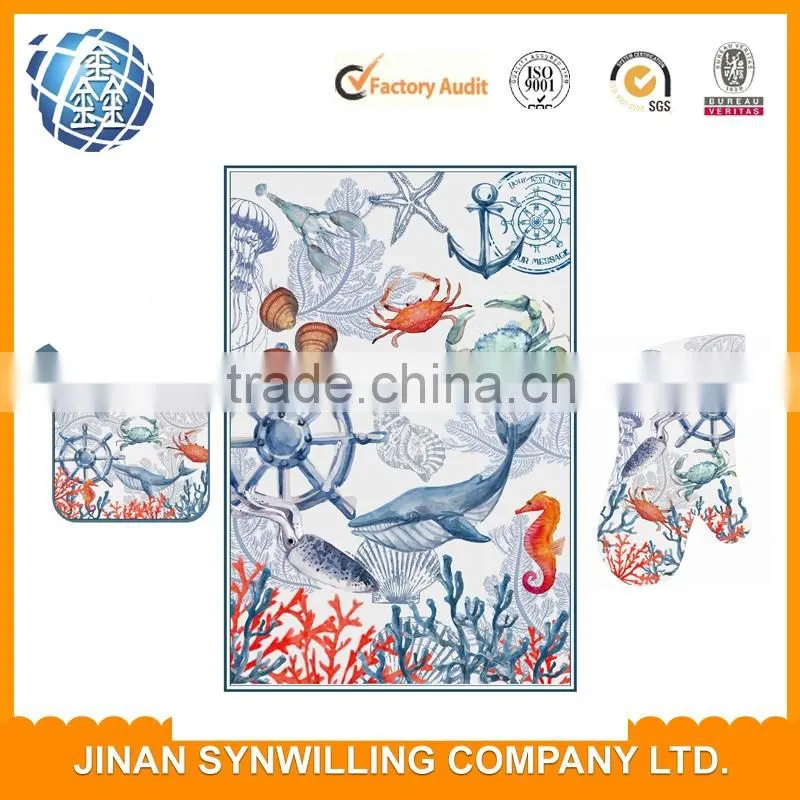 hot sale Christmas gifts bakeware kitchen baking towel insulated gloves set