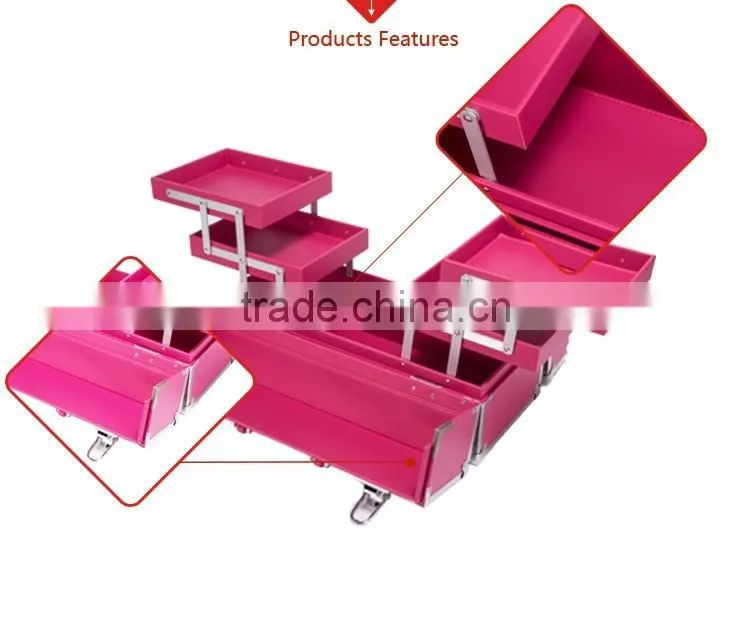 hot sale elegant pattern pvc leather beauty case women toiletry waterproof hand carry cosmetic packaging box